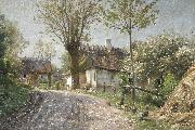 Peder Monsted A country lane oil on canvas
